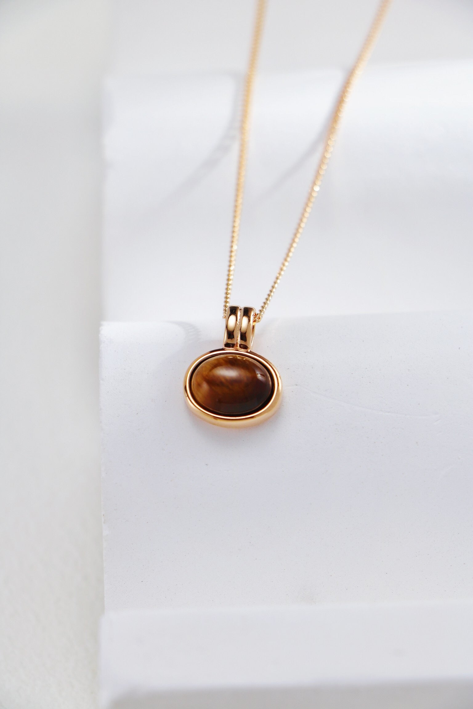 Natural Tiger Eye Stone / Red Agate Necklace-1