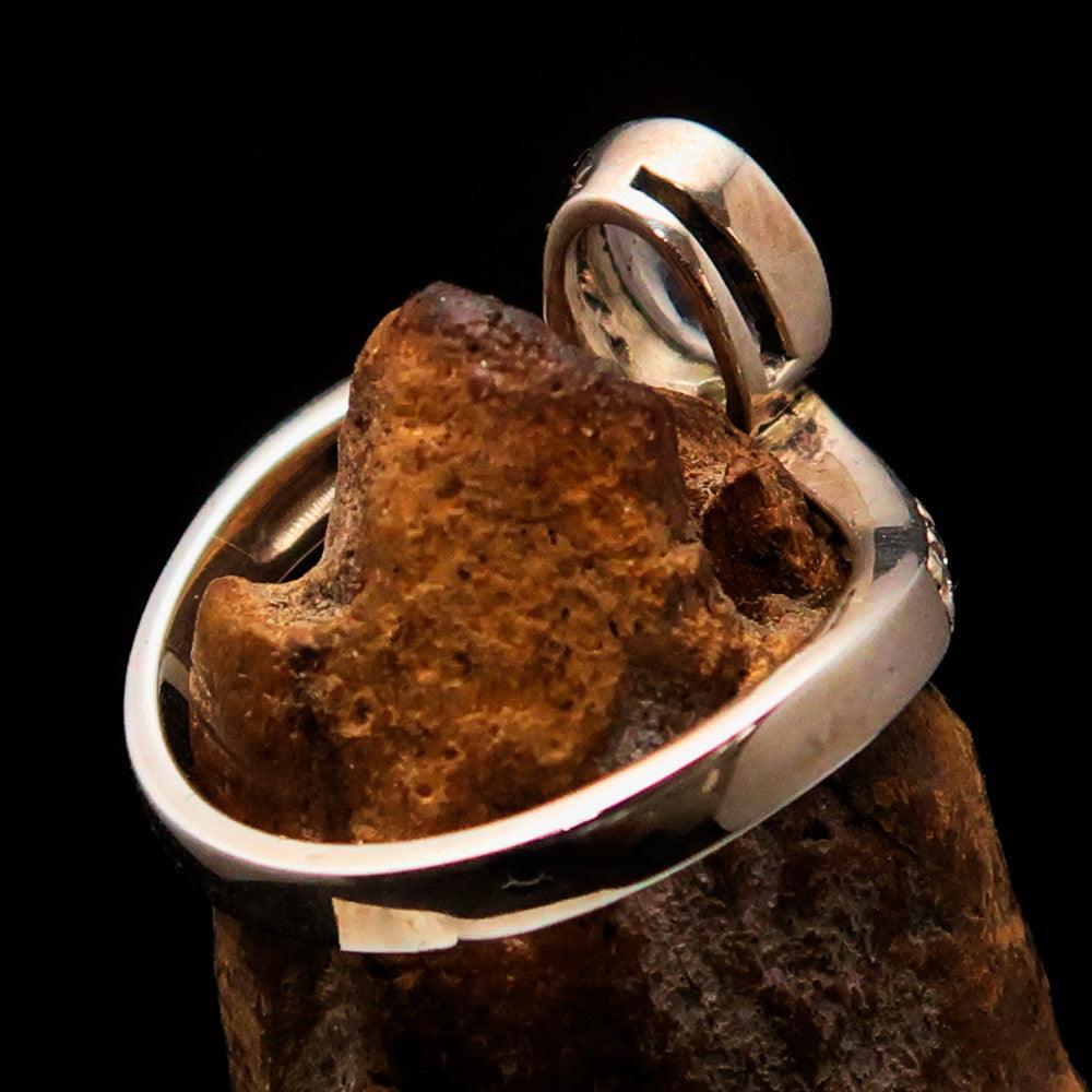 Sterling Silver Solitaire Ring with oval shaped Ceylon Moonstone and 15 CZ-4