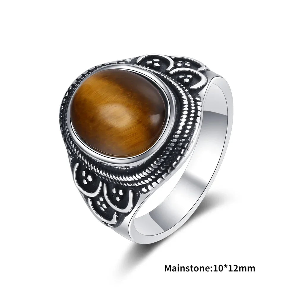 Natural Tiger Eye Rings S925 Silver Jewelry Ring