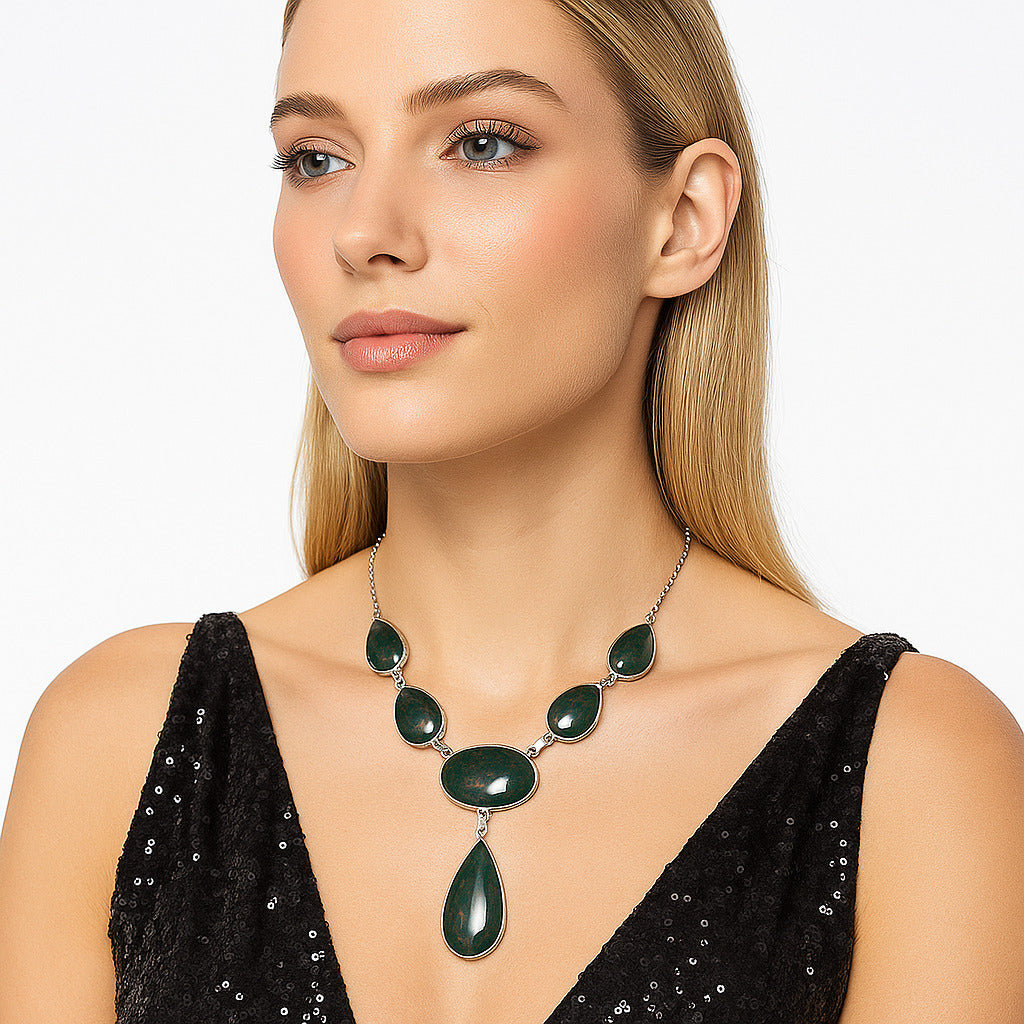 Natural Blood Stone - India Necklace N-1013 SDN2017-0