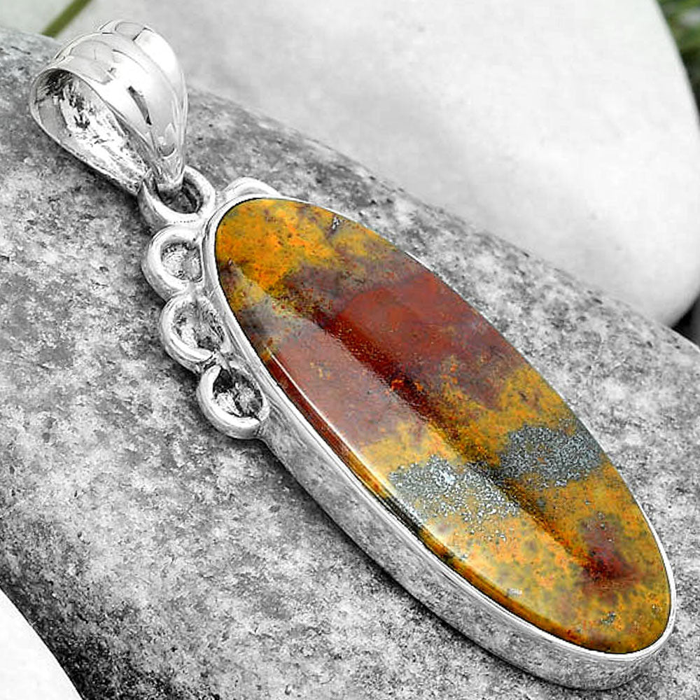 Natural Blood Stone - India Pendant P-1085 SDP123621-2