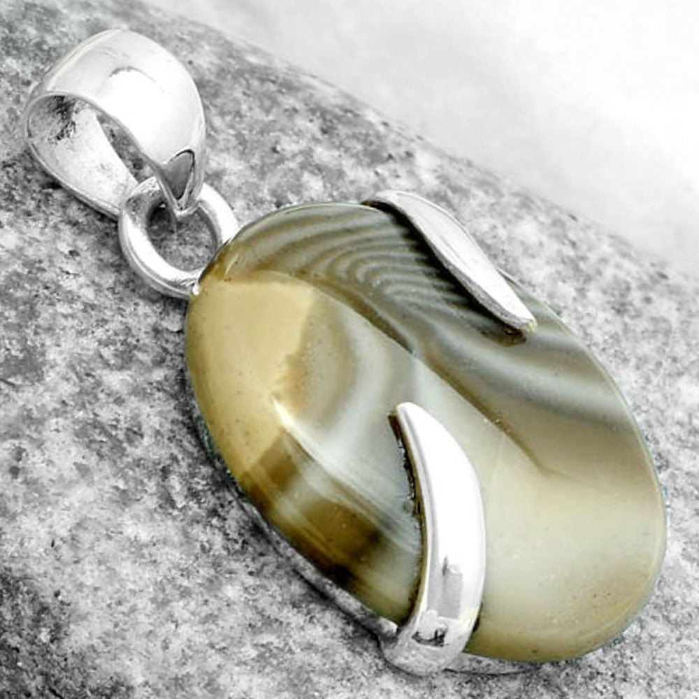 Natural Flint Stone Pendant P-1560 SDP123839-2