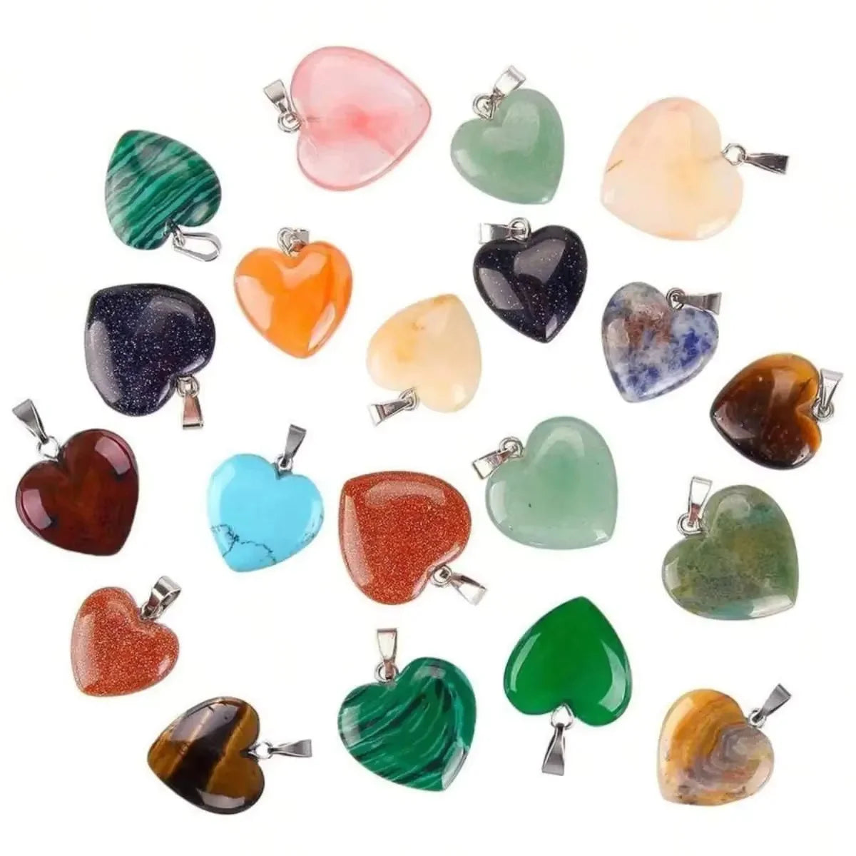 10 parça Doğal Çakra Kristali Kolye Uçları